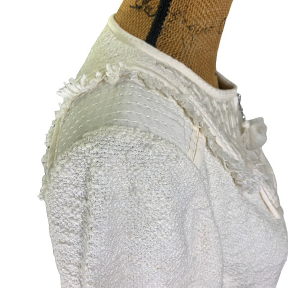 REBECCA TAYLOR‎ White Mirror Embroidered Tweed Jacket - NWT - Picture 9 of 16